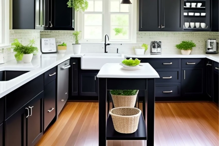 black kitchen cabinets