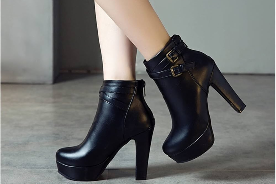 black boots heels